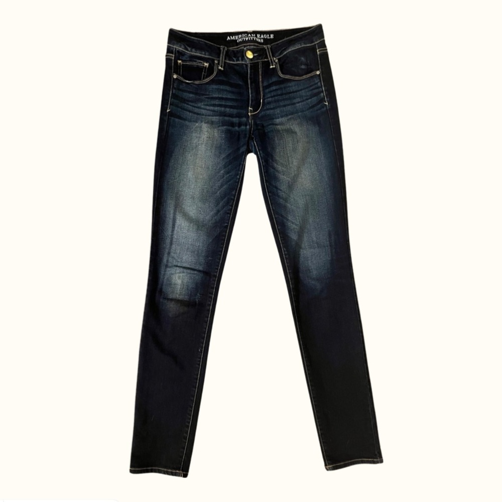 American Eagle skinny jeans — size: 6 long — dark wash